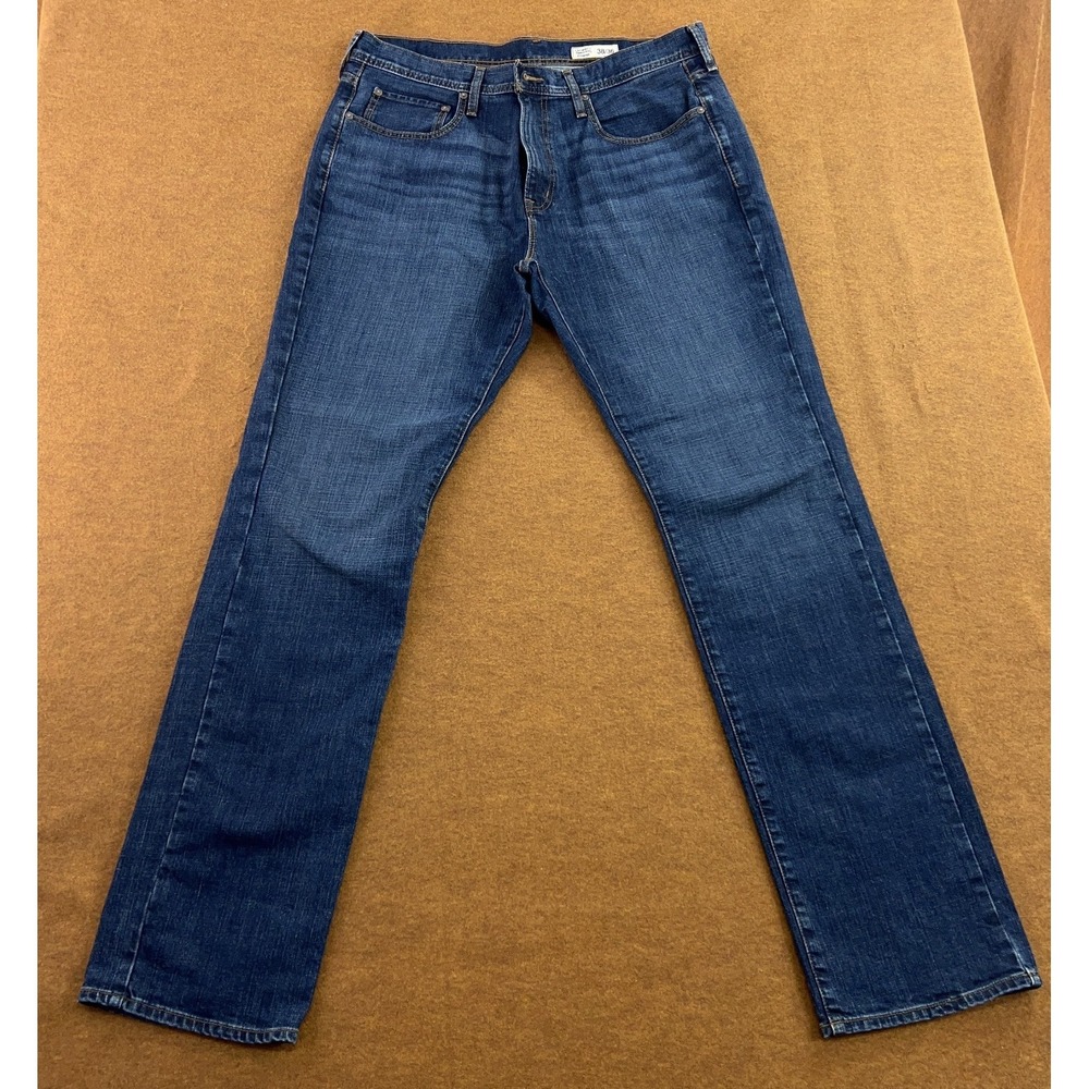 Cremieux Premium Denim Mens 38/36 Blue Whisker Stretch 5-Pocket Straight Jeans